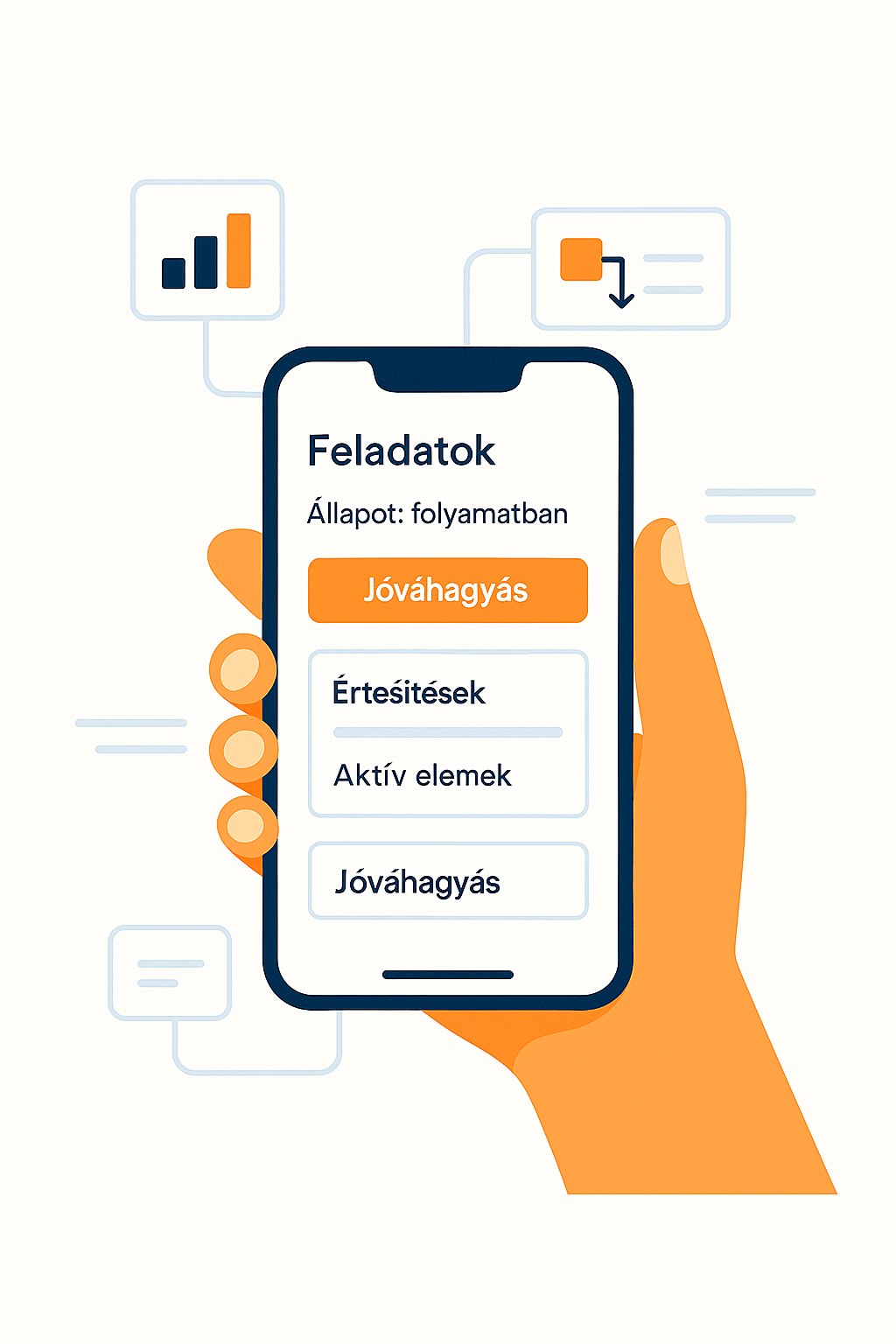 Mobilalkalmazás fejlesztés illusztráció